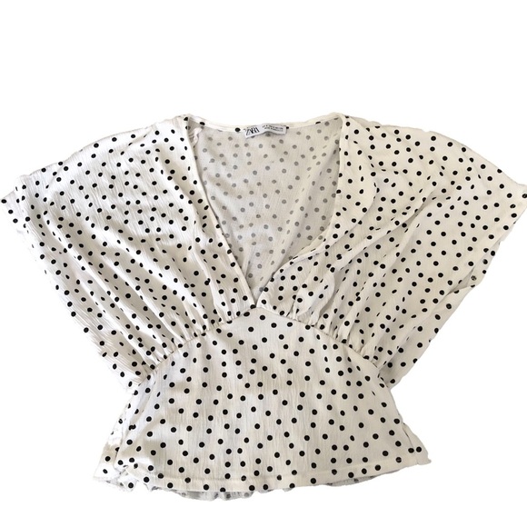 Zara Polkadot Plunge neckline Top - Picture 3 of 8